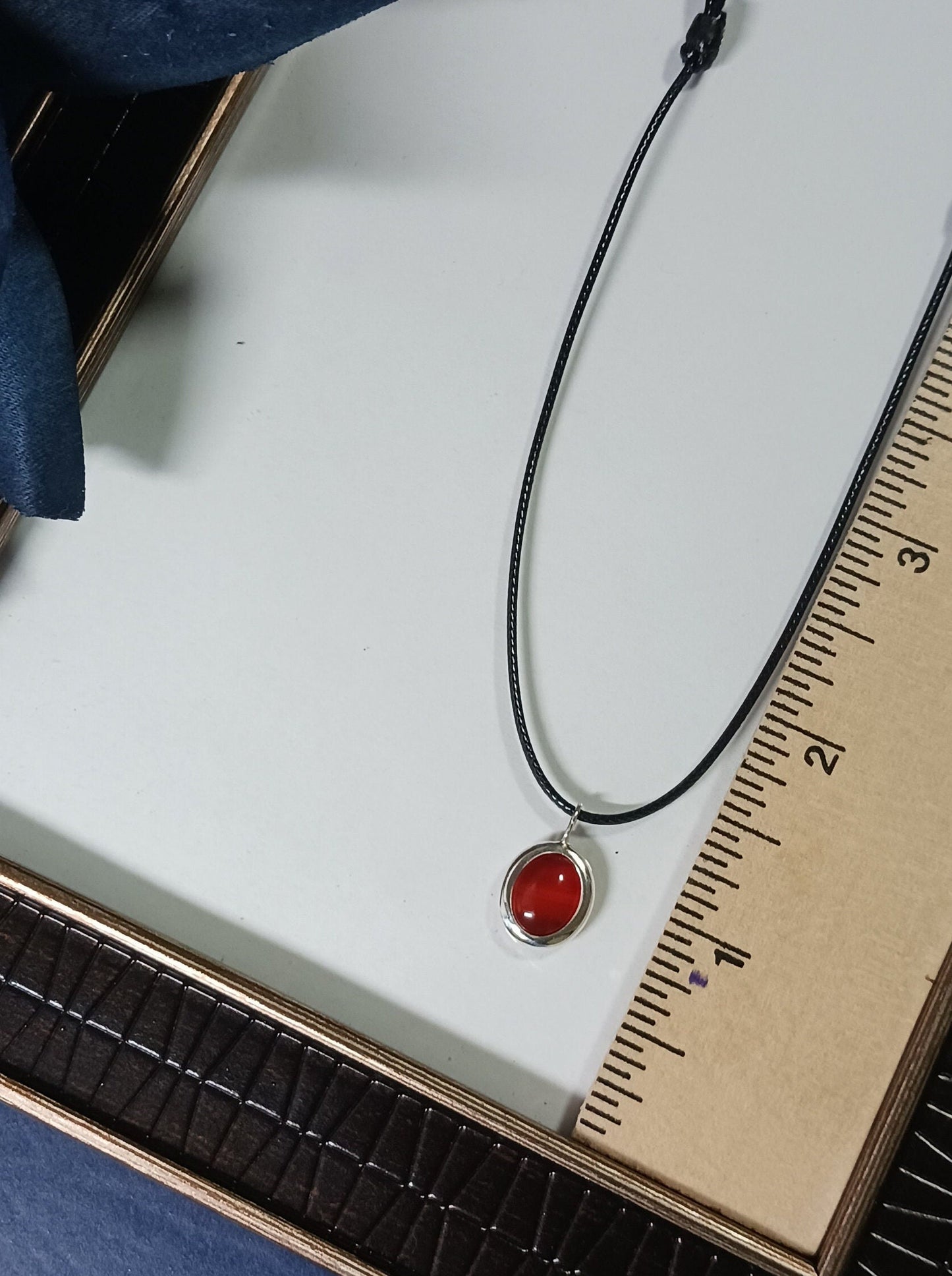 Oval Carnelian necklace, Y2K necklace, Protection necklace, Carnelian pendant necklace, Black string necklace, Oval pendant, Black cord