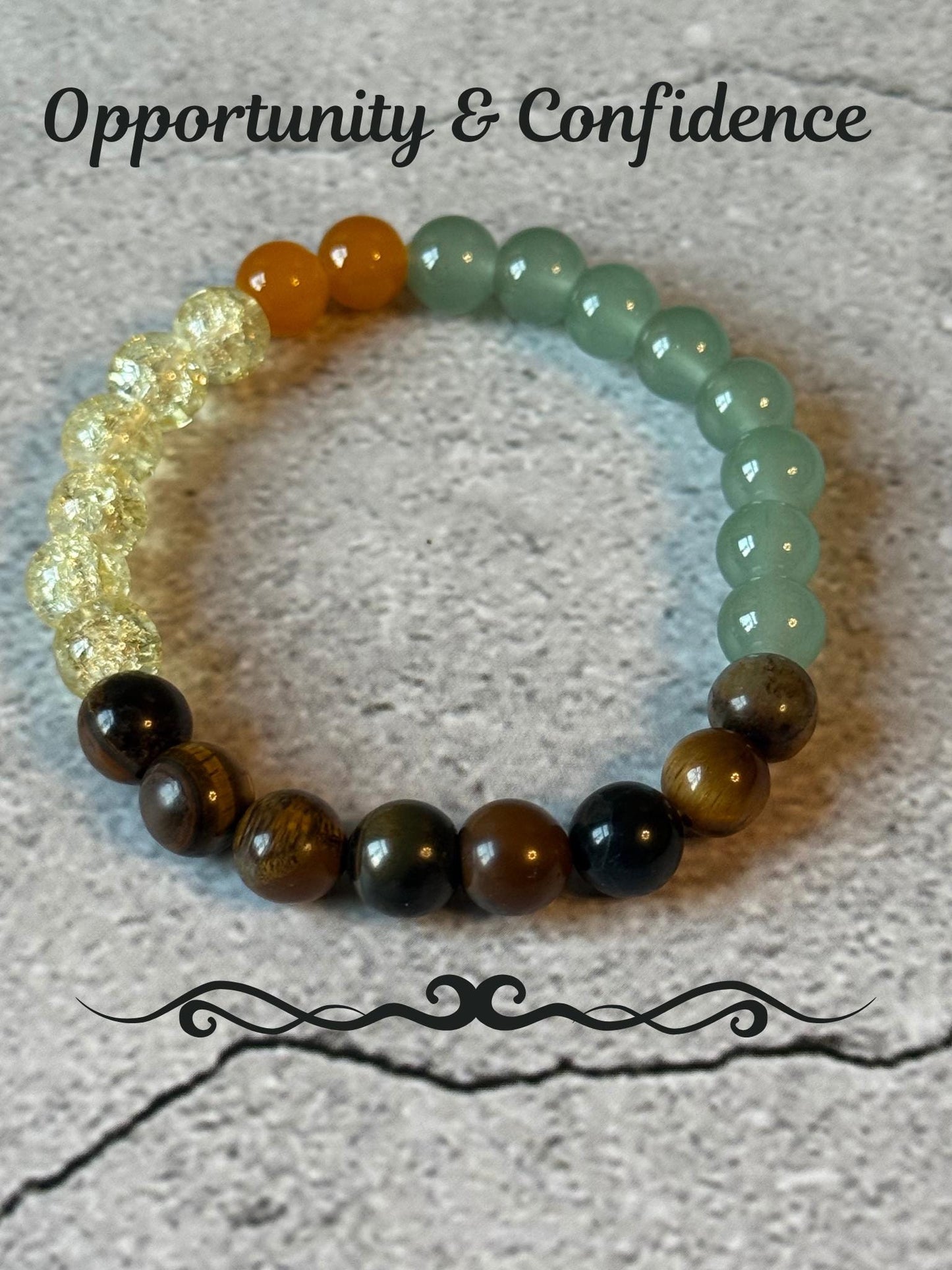 Aventurine, Citrine & Tiger's Eye Quartz Bracelet: Mother-Daughter Gift, Birthstone Jewelry for Couples