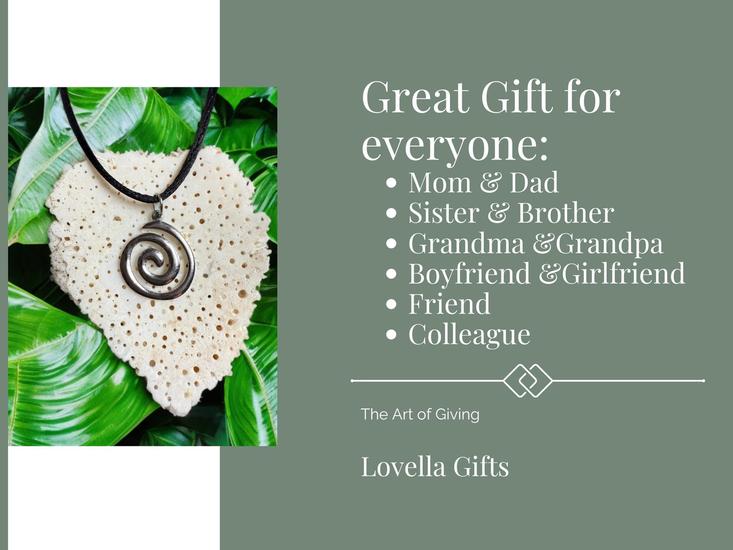 Spiral Pendant Necklace Silver Swirl Pendant Big sister Gift for Mom Wife Sister Her Charm Necklace Everyday Necklace Simple Y Necklace