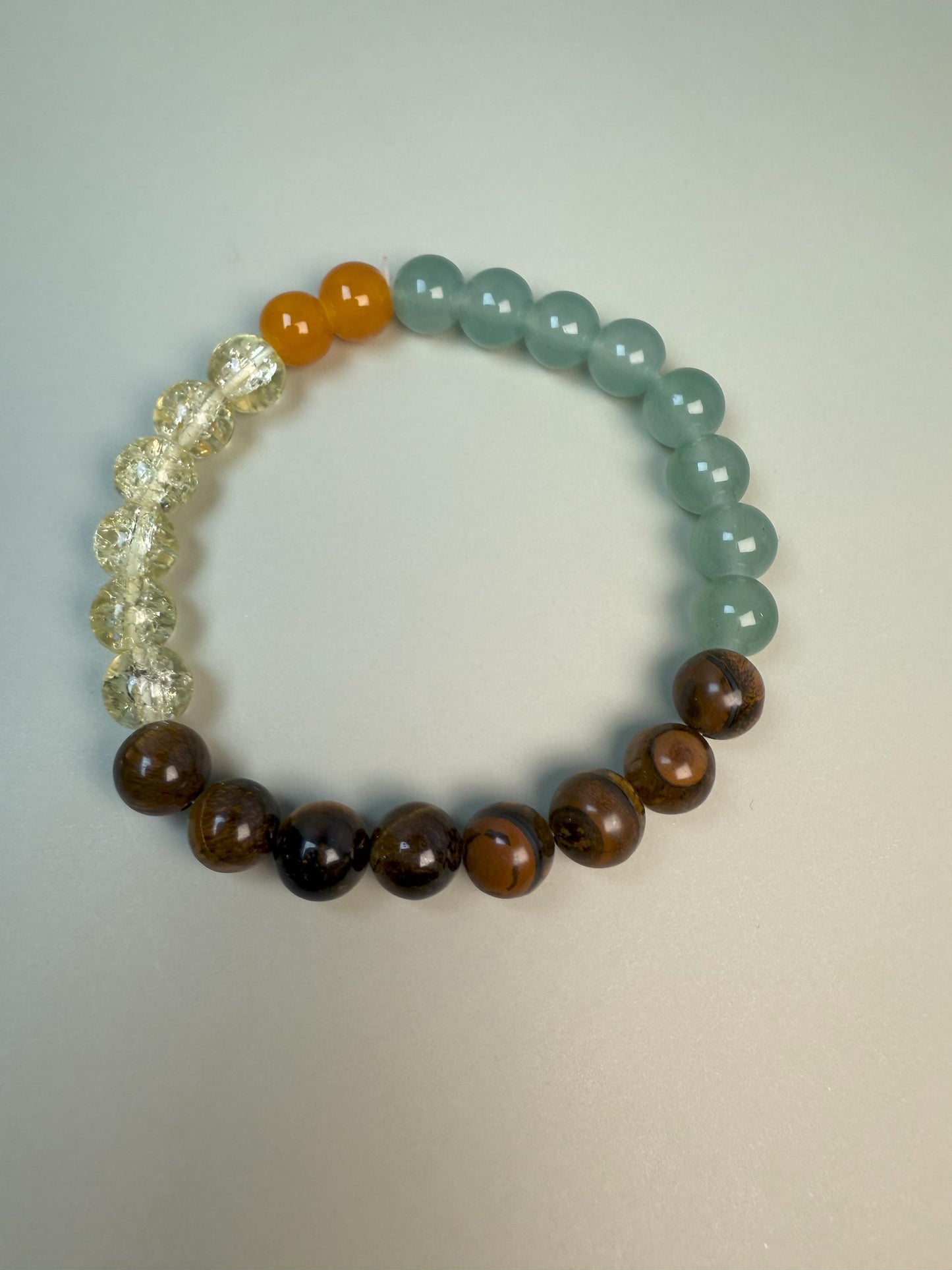 Aventurine, Citrine & Tiger's Eye Quartz Bracelet: Mother-Daughter Gift, Birthstone Jewelry for Couples