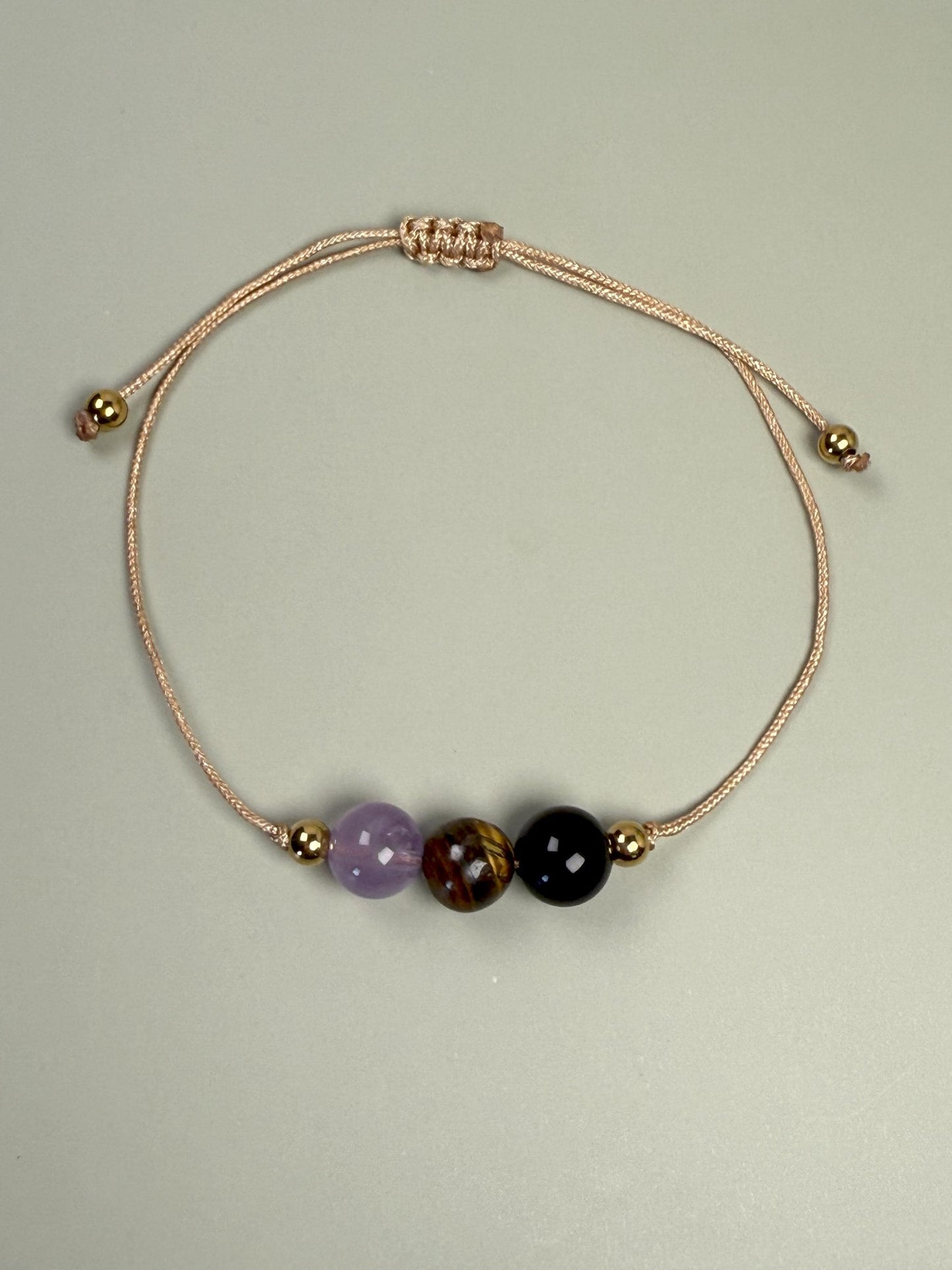 No negativity 3 bead bracelet, Negativity removal beige bracelet, Energy protection neutral bracelet, Negative energy block, Go away evil