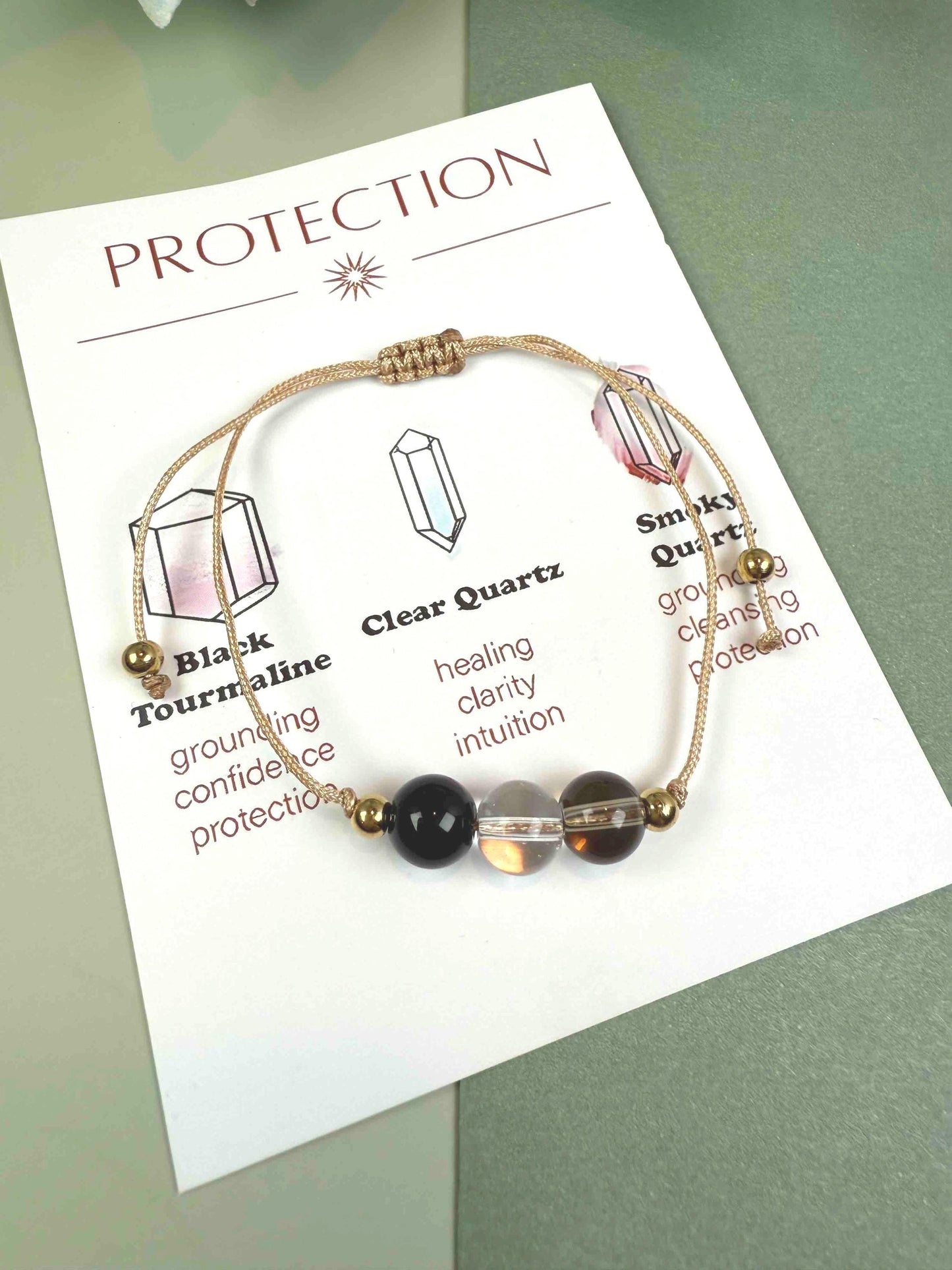 Beaded bracelet, smoky quartz, clear quartz, Healing crystals, Protection bracelet, beaded bracelets, bracelet for women, crystal bracelet, chakra bracelet,gemstone bracelet, Evil Eye bracelet, Big sister gift, thank you gift