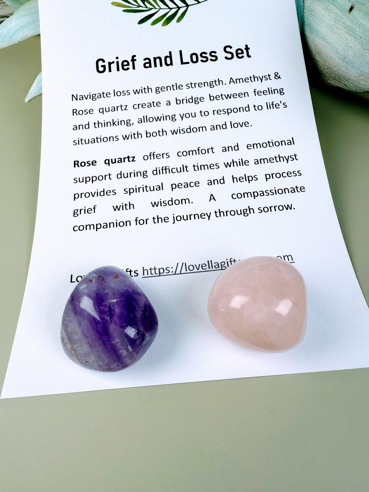 Grief & Abundance Crystal Set: Prosperity Tumble Stones for Emotional Support