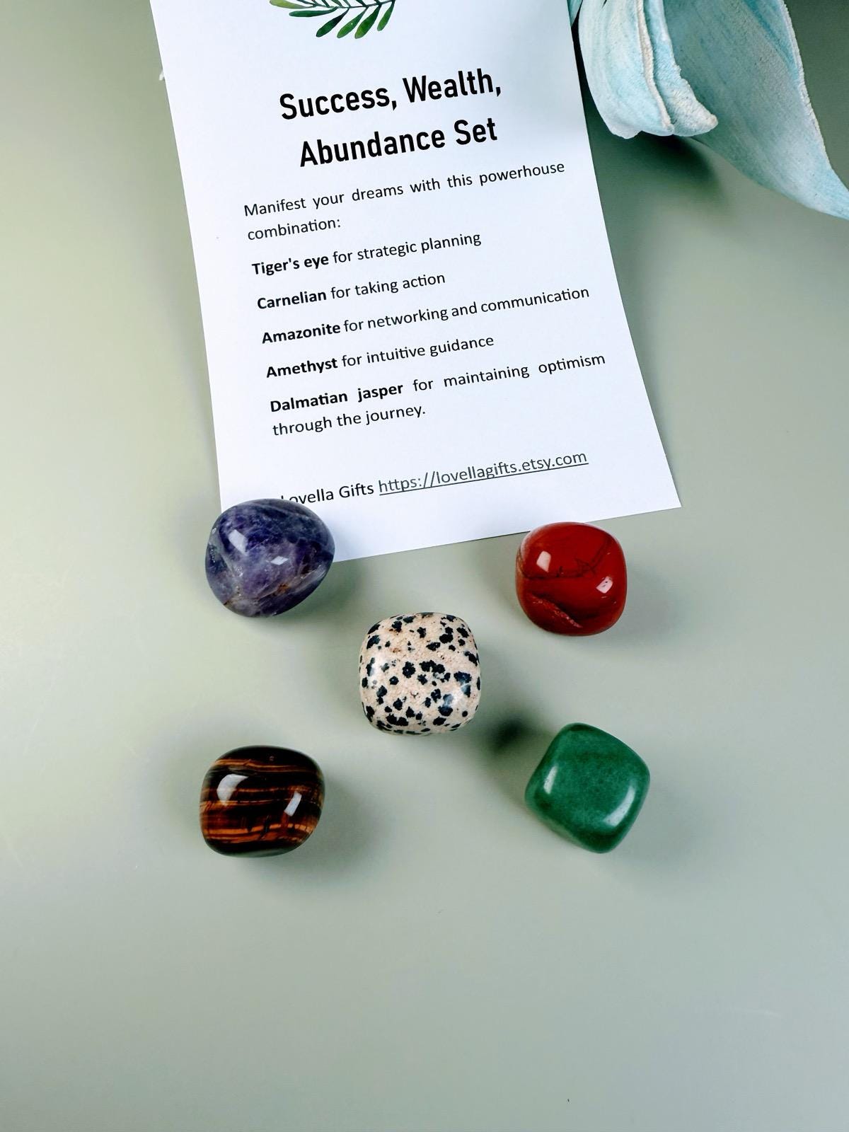 Grief & Abundance Crystal Set: Prosperity Tumble Stones for Emotional Support