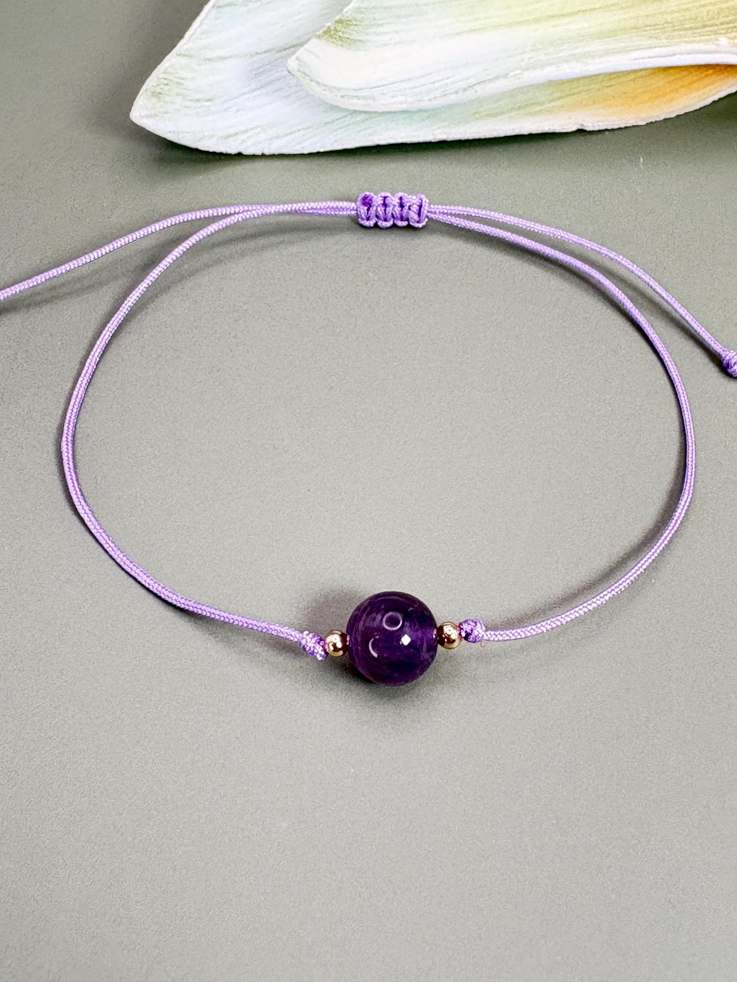 Beaded Amethyst bracelet, Healing gift, Healing crystal, amethyst jewelry, neutral bracelet, Protection Bracelet, crystal bracelet, dainty bracelet, Birthstone bracelet, Sister gift, mother daughter gift, Thin bracelet