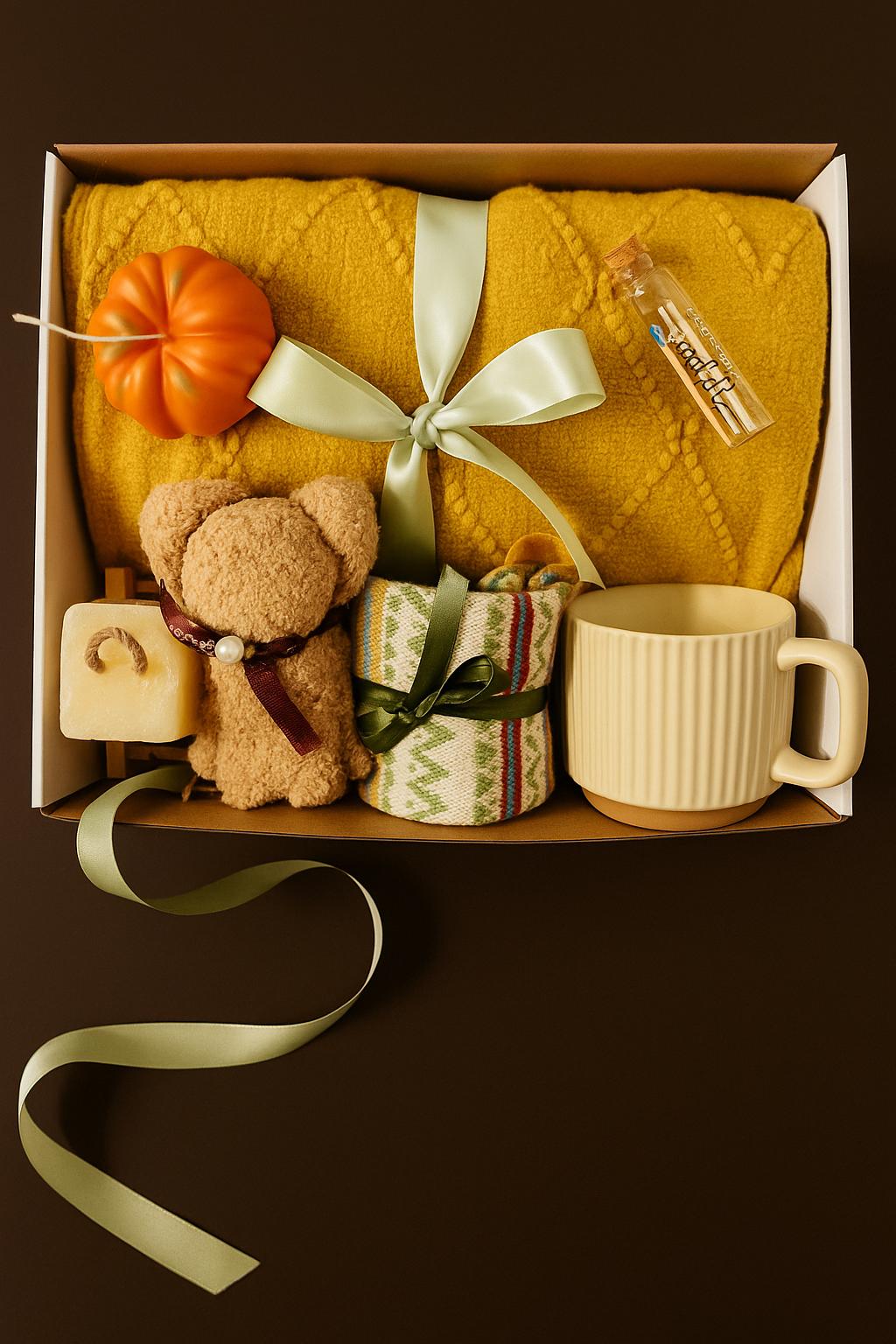 Thanksgiving Gift Box, Fall Spa Gift Set, Autumn Self Care Package, Hygge Fall Gift Box, Hello Fall Care Package, Fall Gift Basket, Cozy Fall Gift, Seasonal Gift Box, Hygge Fall Gift Basket: Thanksgiving Gift Box - Cozy Care Package with Spa and Self-Care Items