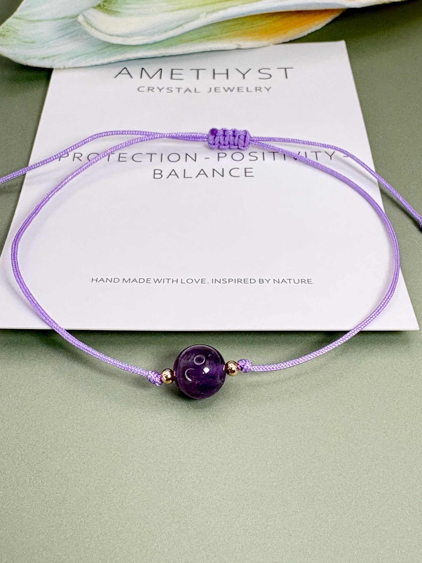 Beaded Amethyst bracelet, Healing gift, Healing crystal, amethyst jewelry, neutral bracelet, Protection Bracelet, crystal bracelet, dainty bracelet, Birthstone bracelet, Sister gift, mother daughter gift, Thin bracelet