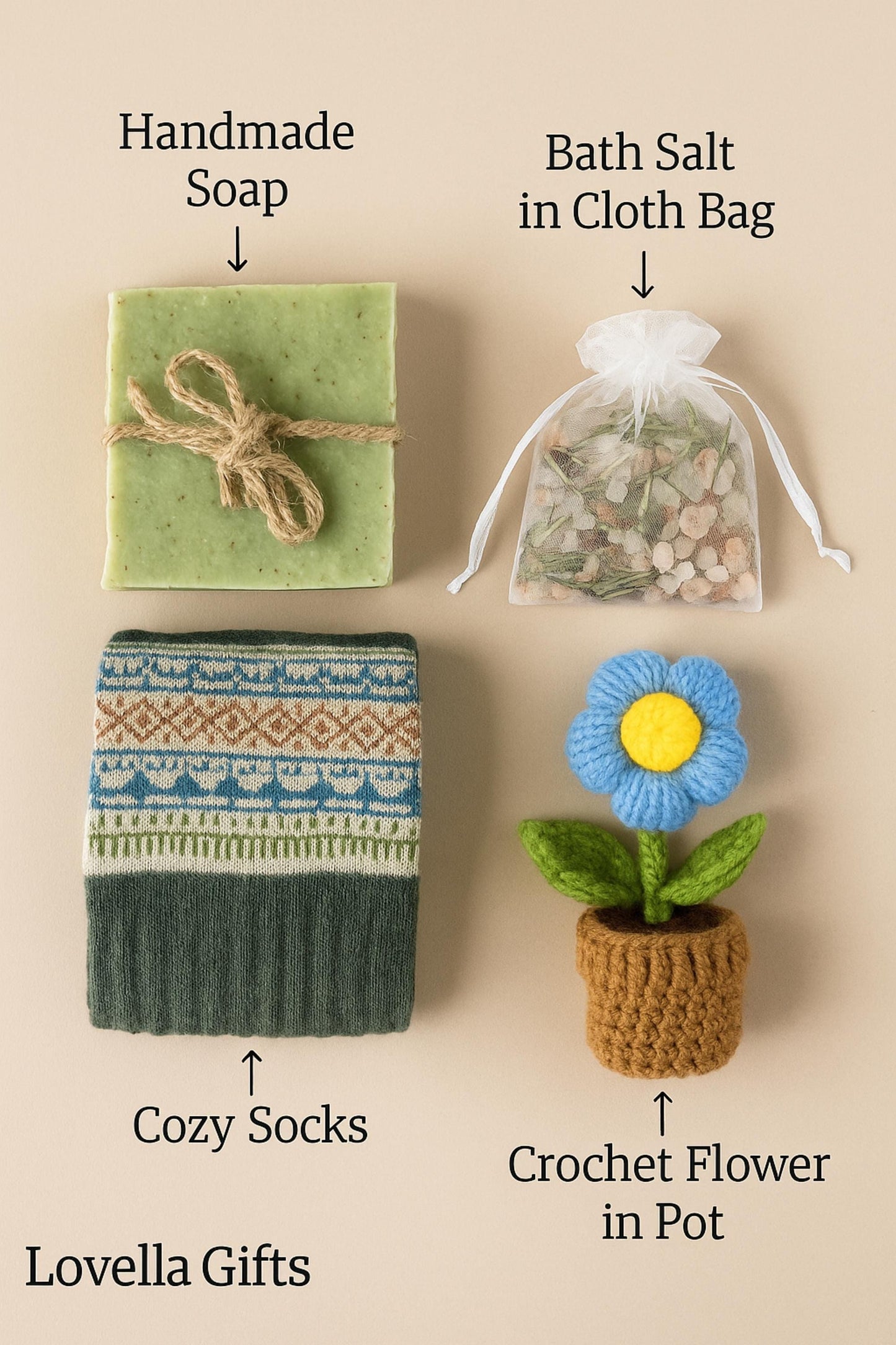 Thinking of You, Cheer Up Gift Box, Get Well Soon Gift, Encouragement Gift, Sympathy Gift, Cozy Gift Box, Hug in a Box, Self Care Gift, Comfort Gift, Healing Gift Set, Crochet Flower Pot, Care Package, Lovella Gifts