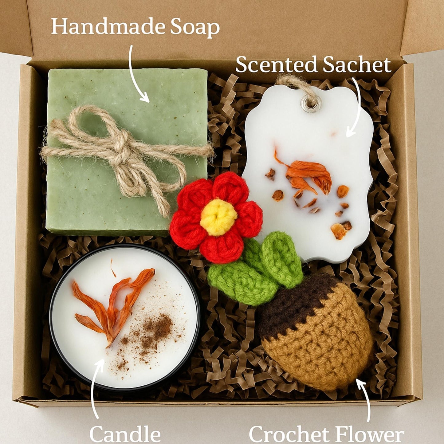 eco friendly self care, natural spa gift box, handmade soap set, candle gift box, botanical sachet gift, zero waste spa gift, eco pampering gift, green gift set, natural bath box, eco friendly gift her, relaxing self care set, eco holiday gift, sustainable spa kit