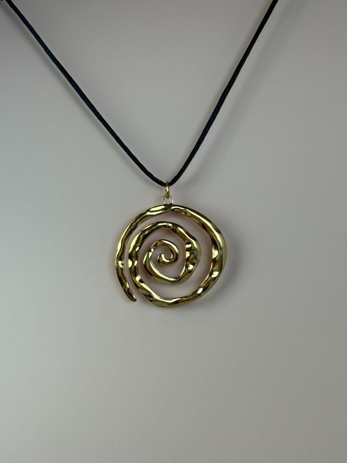 Swirl Y2K necklace, Spiral necklace, Protection necklace, Gift for daughter, Black cord choker, Round necklace, Girlfriend necklace, Adjustable Necklace,   Adjustable length, Sister Gift
