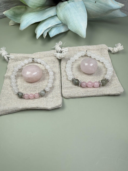 Matching bracelets Gift Mother Daughter Bracelet Set Family Reunion Labradorite jewelry Birthday Gift for Daughter Mothers Day Gift for Wife
