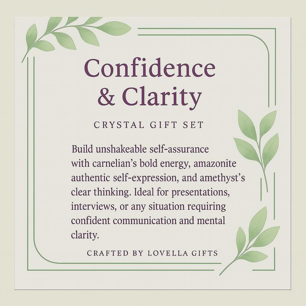 Carnelian, Amazonite & Amethyst Pocket Crystal Kit - Confidence and Clarity Collection