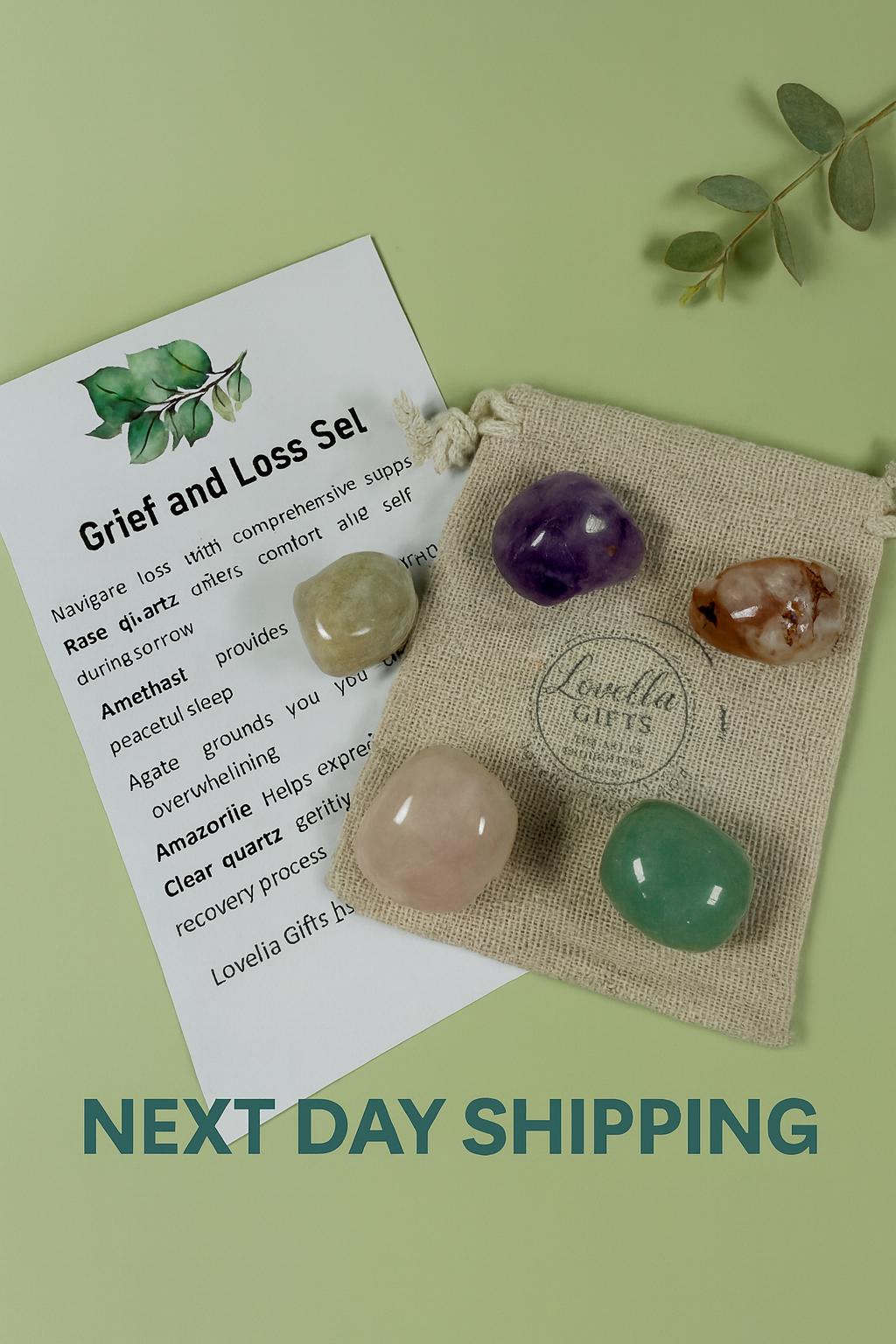 Grief and Loss Set Healing Crystals for Grief and Loss Memorial Bereavement Gift Set Celebration of Life Calming Crystal Stress Relief