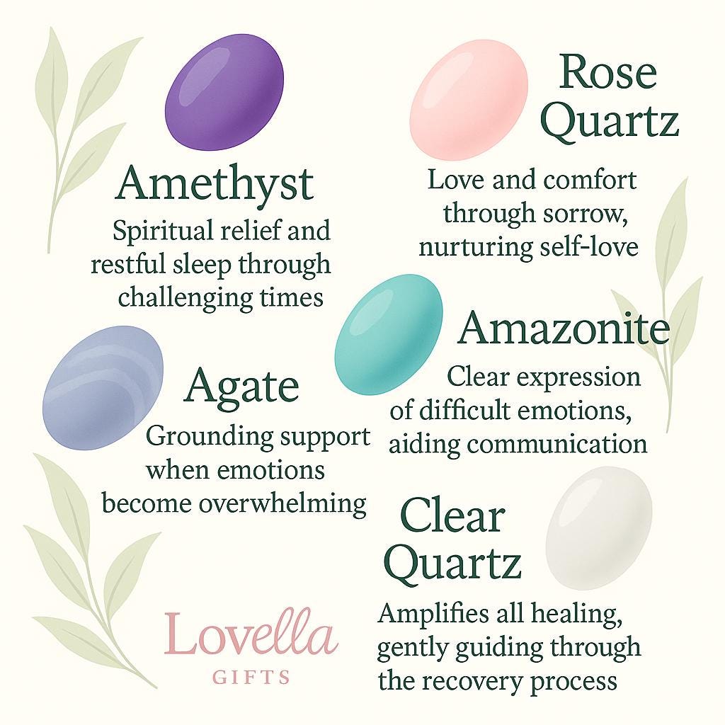Grief and Loss Set Healing Crystals for Grief and Loss Memorial Bereavement Gift Set Celebration of Life Calming Crystal Stress Relief