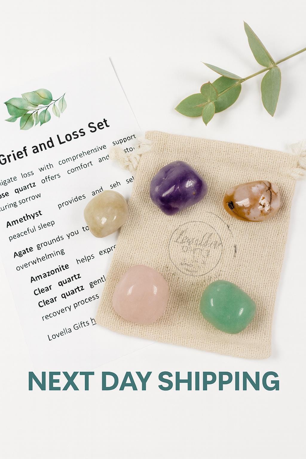 Grief and Loss Set Healing Crystals for Grief and Loss Memorial Bereavement Gift Set Celebration of Life Calming Crystal Stress Relief