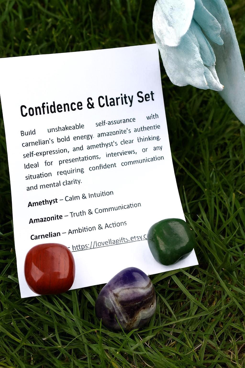 Prosperity crystals: Carnelian Jewelry, Amazonite & Amethyst Pocket Crystal Kit, Worry stones, Pocket hug, Crystal Set, Crystal Bag