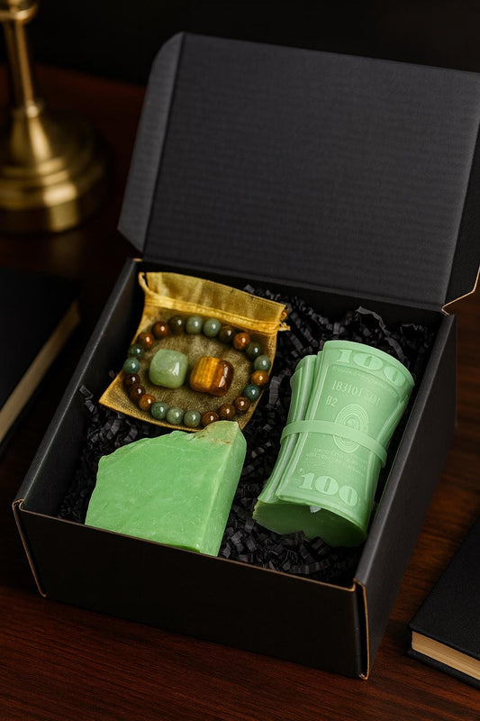 Manifest Money Gift Set Attract Money Wealth Bracelet for Men & Woman Wealth Maker Bracelet Prosperity Crystals Gift for Her and for Him