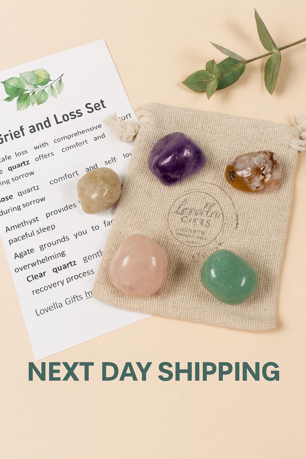 Grief and Loss Set Healing Crystals for Grief and Loss Memorial Bereavement Gift Set Celebration of Life Calming Crystal Stress Relief