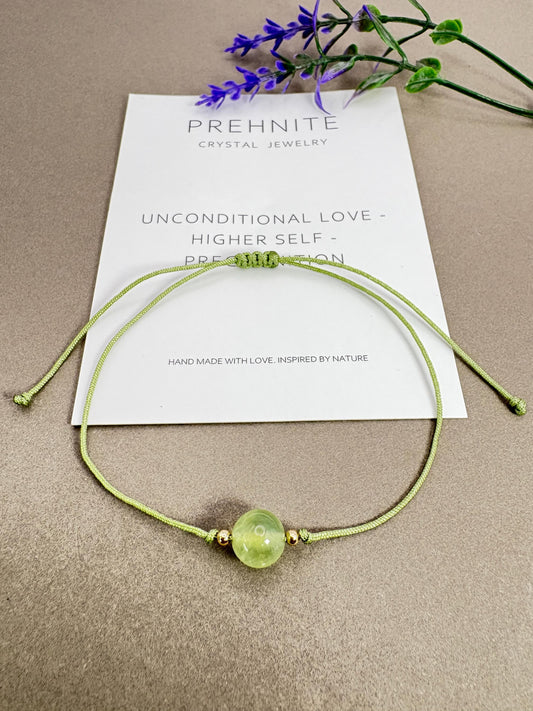 Prehnite Beaded bracelet,Healing crystal, crystal bracelet, dainty bracelet, Protection Bracelet, sister gift, best friend gift, Birthstone bracelet, Adjustable bracelet, daughter gift, bead bracelet, Friendship bracelet