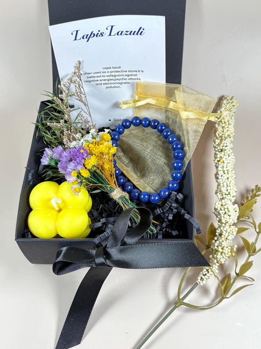 Gift Box for Her Spa Gift Wife Birthday Gift Box Self Care Set for Her Relax Grammy Birthday Gift Good Luck Handmade Candle Beaded Bracelet
