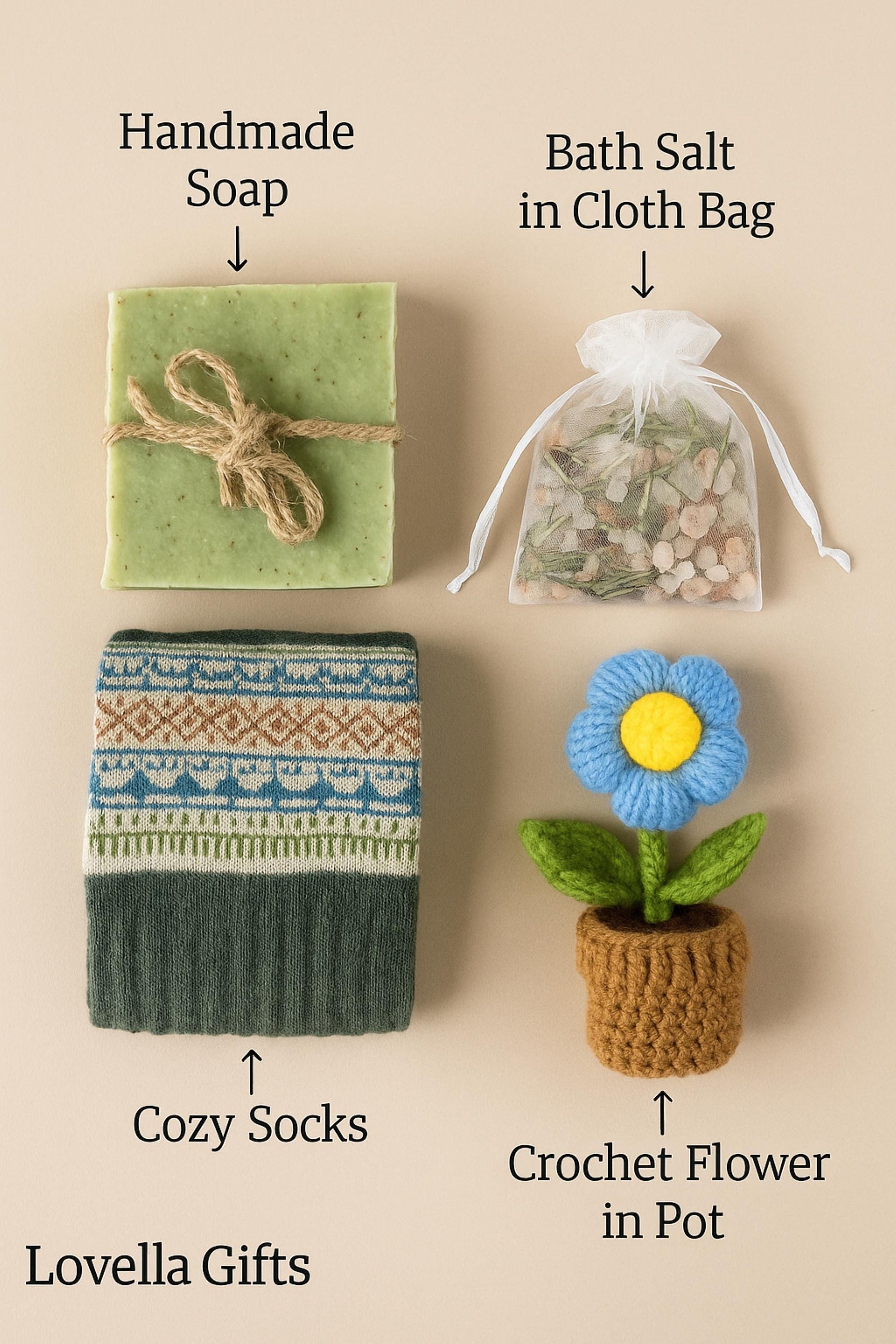 Thinking of You, Cheer Up Gift Box, Get Well Soon Gift, Encouragement Gift, Sympathy Gift, Cozy Gift Box, Hug in a Box, Self Care Gift, Comfort Gift, Healing Gift Set, Crochet Flower Pot, Care Package, Lovella Gifts