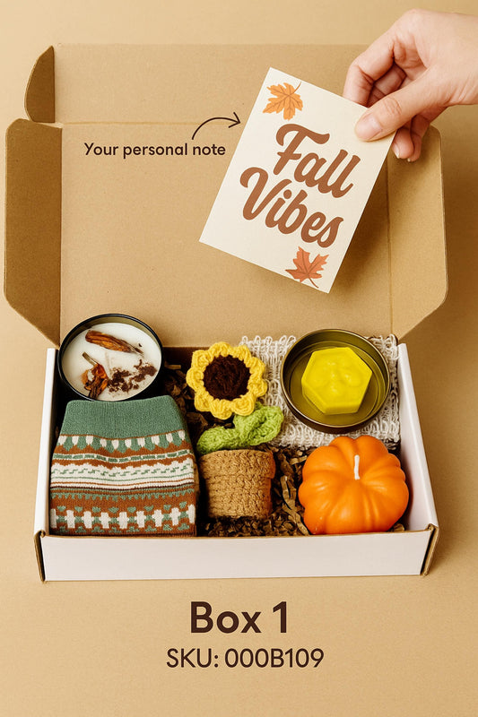 Fall Vibes Hygge Set, Gift Basket for Women, Cozy Care Package, Thanksgiving Favors
