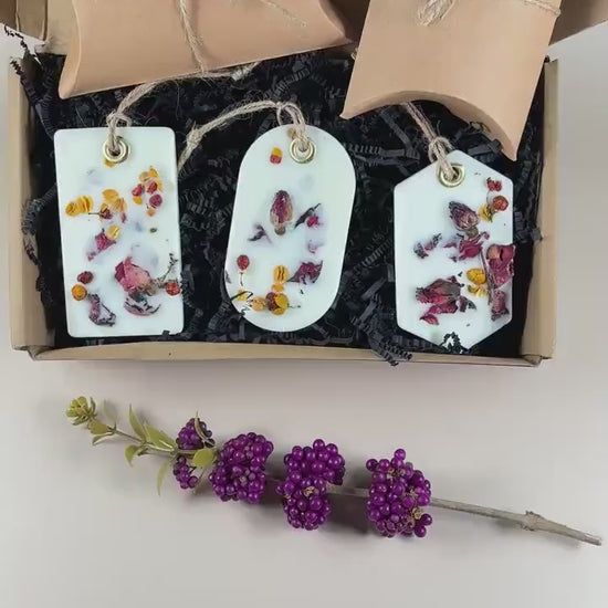 Handmade Ornaments Set for Christmas, Wax Sachet Gift Box, Winter Air Fragrance, Festive Decorations