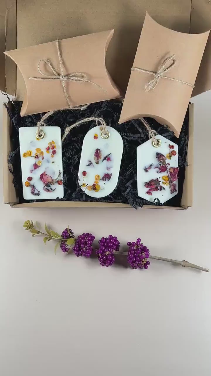 Handmade Ornaments Set for Christmas, Wax Sachet Gift Box, Winter Air Fragrance, Festive Decorations