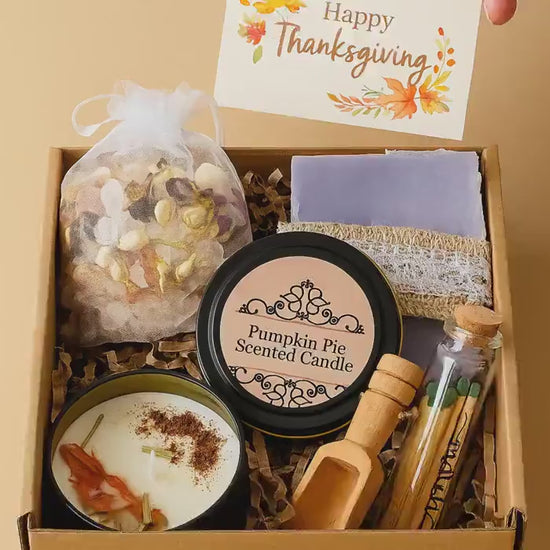 Halloween Basket for Her, Thanksgiving Gift Box, Fall Vibes Set, Pumpkin Candles, Handmade Soaps