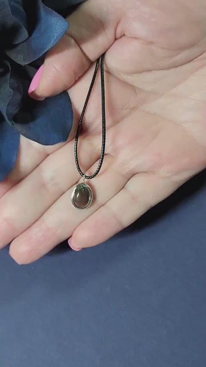 Carnelian Sterling Silver Protection Pendant: Waterproof Gemstone Necklace