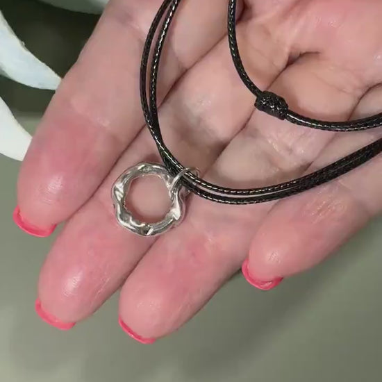 Sterling Silver Evil Eye Circle Necklace: Waterproof Protection Jewelry
