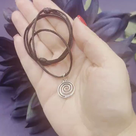 Spiral Evil Eye Necklace: Adjustable Cord, Y2K Protection