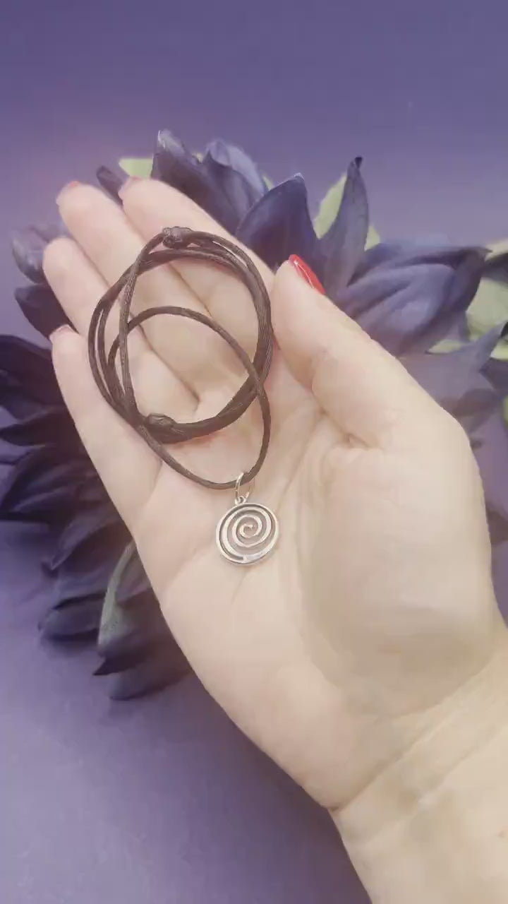 Spiral Evil Eye Necklace: Adjustable Cord, Y2K Protection