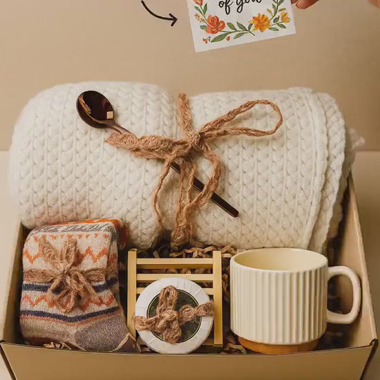 Care Package for Her – Handmade Soap, Candle, Cozy Socks Gift Thinking of you