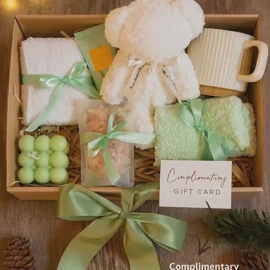 Holiday Care Package for Her, Christmas Spa Gift Box, Cozy Winter Set, Relaxing Kit, Bath Salt, Handmade Soap, Candle